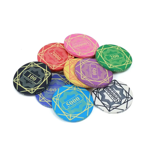 YY 500PCS Ceramic Poker Chip Set Custom Casino Style Chips with Professional Weight and Poker Chip Tray - Product Image 3