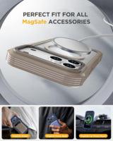 Étui magnétique transparent pour iPhone 17 Pro Max Air 16 Plus 15 Pro Max avec clip ceinture et cadre avant, coque de protection robuste