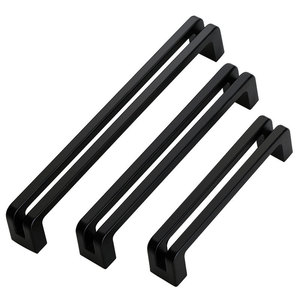 Lgcdis Black Cabinet Door Handles Zinc Alloy Bar Shape Minimalist Design <b>Wardrobe</b> Furniture <b>Hardware</b> - Product Image 5