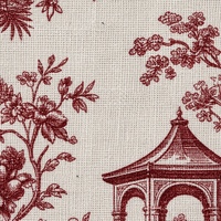 Serviette de table en tissu jacquard, imprimé Toile de Jouy, motif jardin pastoral, coton et lin, carrée, pour la décoration de table