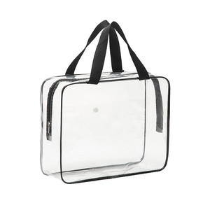 Bolsa de maquillaje cosmético a la moda para mujer, personalizada, de PVC transparente, pequeña, impermeable para artículos de tocador, monedero de viaje con patrón de caramelo - Product Image 1