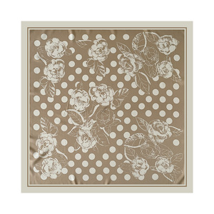 Twill <b>Silk</b> Feeling Satin <b>Scarf</b> 90x90cm Polka Dot Pattern <b>Square</b> Custom Printed Design <b>Scarf</b> Factory Direct - Product Image 5