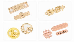 Phụ Kiện May Mặc Quần Áo Túi Hat Giày Chiếc Khăn Dập Nổi Tùy Chỉnh Xây Dựng Thương Hiệu Thẻ Kim Loại Nhãn Logo Vòng Trống Kim Loại Tấm - Product Image 6