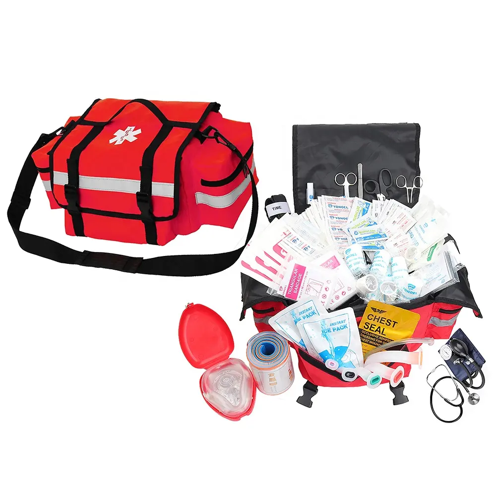 अनुकूलित बड़े आपातकालीन आघात बैग चिकित्सा सहायता आपातकालीन बचाव के लिए प्राथमिक चिकित्सा किट बैग
