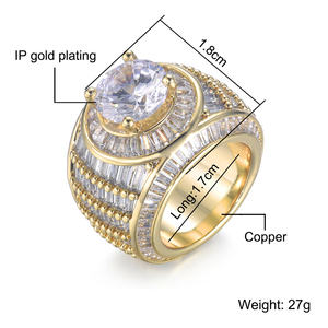 UK <span class=keywords><strong>Grime</strong></span> Culture Anillos inspirados Hip-hop Nuevo cobre con incrustaciones de circón Anillo de hombre Anillo de circón completo para hombre Rapero - Product Image 6