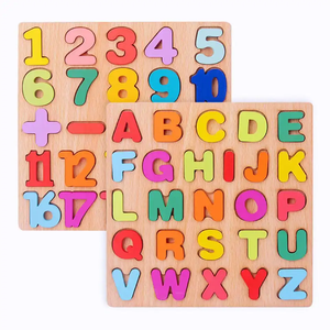 Gioco da Tavolo in Legno Montessori all'Ingrosso, Puzzle 3D per l'Apprendimento di Alfabeto e Numeri, Giocattoli Educativi per <span class=keywords><strong>Bambini</strong></span> 3-6 <span class=keywords><strong>Anni</strong></span> - Product Image 4