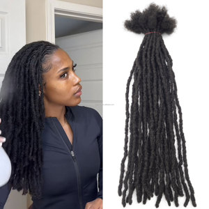 Noir Naturel Extensions De Dreadlocks Cabello humano Inter Locs Extensiones para Caribe y <span class=keywords><strong>Rasta</strong></span> - Product Image 1