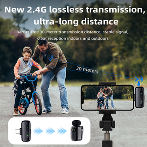Portable Lapel Mini Podcast Recording Professional Equipment Kit <b>Wireless</b> Lavalier <b>Microphone</b> for Mobile Phone - Product Image 5