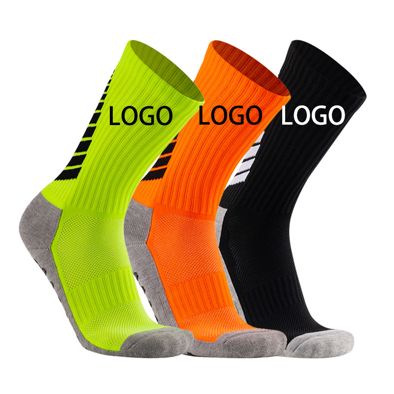 High Quality Breathable Cotton Football Socks Non Slip Crew Socks with ...