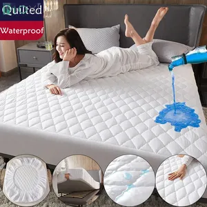 100% Waterproof Thicken Hypoallergenic Fitted Bamboo Cotton Terry Waterproof Cover Mattress Protector