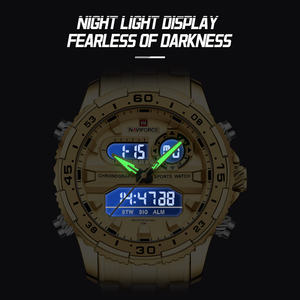 Reloj de Pulsera NAVIFORCE 9234 <span class=keywords><strong>GGG</strong></span> con Esfera Grande, Correa de Acero Inoxidable, Cuarzo, Original para Hombre, LCD Digital - Product Image 6