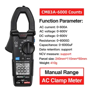 Meter Meters Best Selling Product MESTEK Digital Clamp Meter 600A AC Current AC Voltage Ohm True RMS Auto Range NCV Clamp Meters