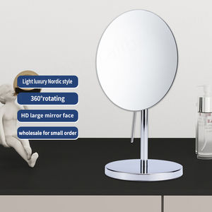 Espejo de maquillaje de escritorio de tocador ajustable de metal personalizado Espejos de forma ovalada para mesa sin montura - Product Image 6