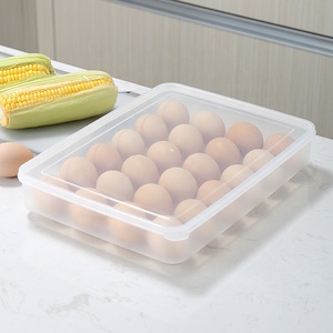 Creative House Hard PP Eggs Fridge Storage Organizer Egg Storage Box For Refrigerator Clear Plastic Kitchen 24 Grids Egg Holder