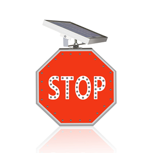 Segno di STOP solare segno di alluminio a LED segno di rendimento solare parcheggio - Product Image 2