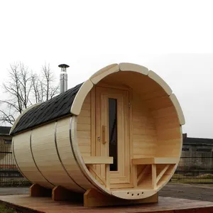 Nieuw Ontwerp Outdoor Barrel Sauna Canadean Geprefabriceerd Houten Huis