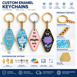 Porte-clés en métal personnalisés, forme diamant, alliage de zinc, impression UV, souvenirs de mode - Product Image 4