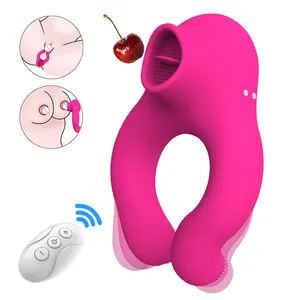 Remote control lock fine ring men's vibration ring couples share cunnilingus device tongue licking egg jumping adult fun sex