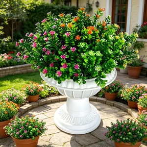 Bouquet de fleurs artificielles en plastique pour décoration intérieure et extérieure, arrangement végétal pour la maison, le jardin et l'affichage commercial - Product Image 4