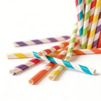 Pailles à boire en papier, longues et jetables, pour smoothies, gobelets, cocktails, milkshakes, pour les fêtes et les voyages