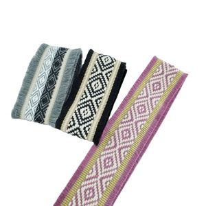도매 보헤미안 리본 기하학적 자카드 리본 술 의류 액세서리 신발 뱀파이어 스트랩 벨트 - Product Image 1