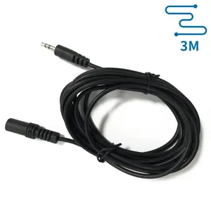 Cable de audio de 3,5 mm macho a hembra, 3 m, color negro, ideal para conectar dispositivos de audio y disfrutar de un sonido sin interrupciones. - Product Image 1