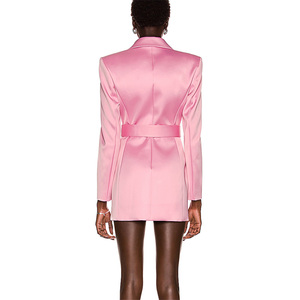 Vente chaude haut de gamme satin-acétate revers personnalisé femmes mode robe coordination femmes <span class=keywords><strong>tailleur</strong></span>-<span class=keywords><strong>pantalon</strong></span> bureau - Product Image 2