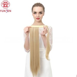 Cola de Caballo de Fibra Sintética Mate Resistente al Calor, Larga y Lisa, de Color Mixto, con Cinta Mágica para Mujer, de Yunsen - Product Image 2