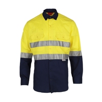 Chemise de travail de sécurité réfléchissante haute visibilité deux tons à manches longues Logo de l'équipe personnalisé