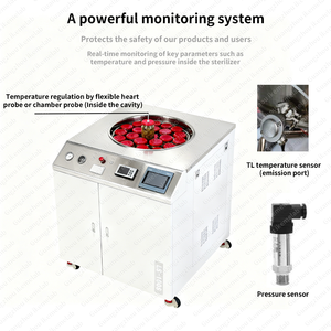 Industriële verticale waterbad autoclaaf retort pot zak zakje glazen fles blikjes huisdierenvoer sterilisatiemachine - Product Image 3