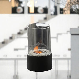Black Stainless Steel Modern Ethanol Tabletop Fireplace Portable with Indoor Decorative Lights Home Furnishings - Product Image 3