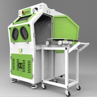 Machine de sablage à billes de verre avec plateau tournant manuel et chariot, cabine de sablage pour l'élimination de l'oxyde, de la calamine et de la peinture