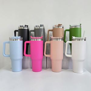 Termo de 40 oz para exteriores, taza de viaje con aislamiento al vacío para café y cerveza, vaso de café de doble pared de 40 oz con asa - Product Image 2