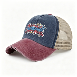 <b>Top</b> Seller Custom Logo Mesh Trucker Caps for Unisex Best <b>Distressed</b> Logo Embroidery Mesh Trucker Hat in Cheap Price - Product Image 1