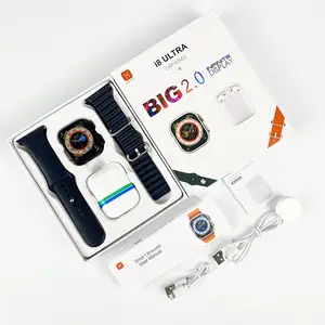 गर्म बेच स्मार्ट घड़ियों 2023 श्रृंखला 8 बड़ा 2.0 अनंत प्रदर्शन 2 में 1 i8 के साथ अल्ट्रा Smartwatch वायरलेस इयरफ़ोन