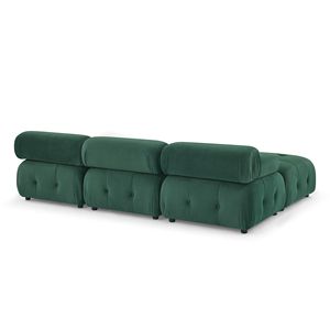 Canapé modulaire en velours vert capitonné, réversible, en forme de L, avec ottoman pour salon D0100H5RZMX - Product Image 6