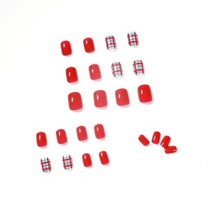 Customizable Wholesale 12 Pcs Art Acrylic Press on <b>Nails</b> Half Cover Almond Shape <b>Glue</b> Pre-designed Candy <b>False</b> <b>Nails</b> 977/1320 - Product Image 5