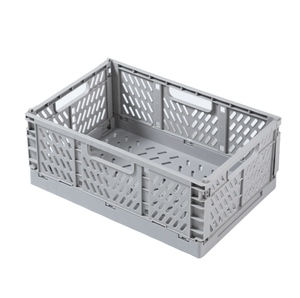 Plastic Foldable Storage Basket for Shelf Organizer, Stacking Collapsible Storage Crate Container Bin