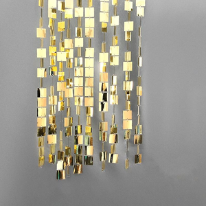 Di lusso in argento acrilico disco decorazione per sala da ballo fase di matrimonio con perline di cristallo tenda con paillettes cerchio pendente - Product Image 5