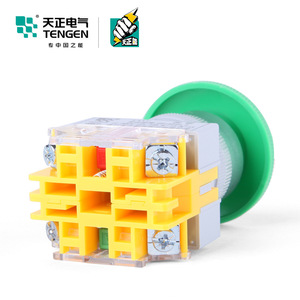 Interrupteur à bouton-poussoir Tengen LAY7 22 mm à réinitialisation automatique, tête de champignon verte, IP40, contrôle industriel - Product Image 2