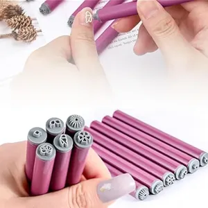 ชุดปากกาปั๊มลายเล็บมืออาชีพ 6/10 ชิ้น พร้อมแม่แบบลายเล็บ DIY สำหรับผู้หญิง อุปกรณ์ปิดผนึกปากกา ที่วางปากกาแบบเปลี่ยนได้ - Product Image 3