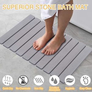 <b>Foldable</b> High-quality Sustainable Super Fast Absorbent Modern Wave Pattern Machine Made Diatomaceous Earth <b>Bath</b> Mat - Product Image 4