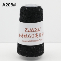 600m weiches, flauschiges 3mm langes Nerzgarn mit Pailletten 100g 60% Angora-Kaninchen haar Kaschmir garn zum Weben von Stickereien