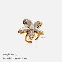 Bague ouverte personnalisée en or 18 carats bicolore et acier inoxydable 316L, style vintage français, réglable, bijoux pour femme, cadeau quotidien