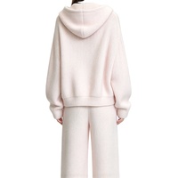 Ensemble de vêtements pour femmes de haute qualité personnalisé, tendance, 2 pièces, haut à capuche rose brodé avec pantalon, collection automne