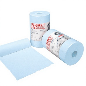 Rollo de Toallitas Sanitarias Azules No Tejidas de 25x30cm, Krclean, 50/150 Hojas, Lisas, Multiusos, Redondas, Venta al Por Mayor - Product Image 1