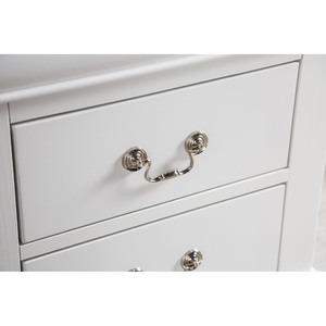 Comodino Bianco a 2 Cassetti con Costruzione a Coda di Rondine, Maniglie Sospese, Arredamento per Camera da Letto in Stile Transizionale - Product Image 2