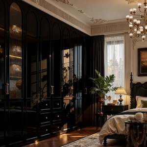 Armario de Madera Estilo Americano Personalizado BALOM, Muebles de Dormitorio Personalizados, Armario de Almacenamiento de Madera de Lujo Integrado - Product Image 3