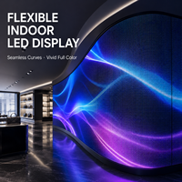 Écran LED flexible d'intérieur, mur vidéo incurvé couleur pleine pour salles d'exposition, expositions et publicité commerciale