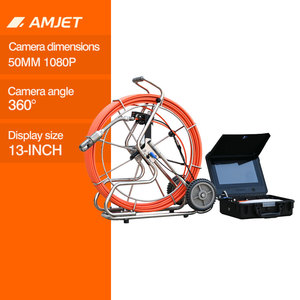 Cámara <span class=keywords><strong>de</strong></span> Inspección <span class=keywords><strong>de</strong></span> Tuberías Comercial AMJET DrainEye-R14-Max, 1080P HD, Cable <span class=keywords><strong>de</strong></span> 60m a 150m, Localización <span class=keywords><strong>de</strong></span> Tuberías Industriales y <span class=keywords><strong>Limpieza</strong></span> Profesional - Product Image 1